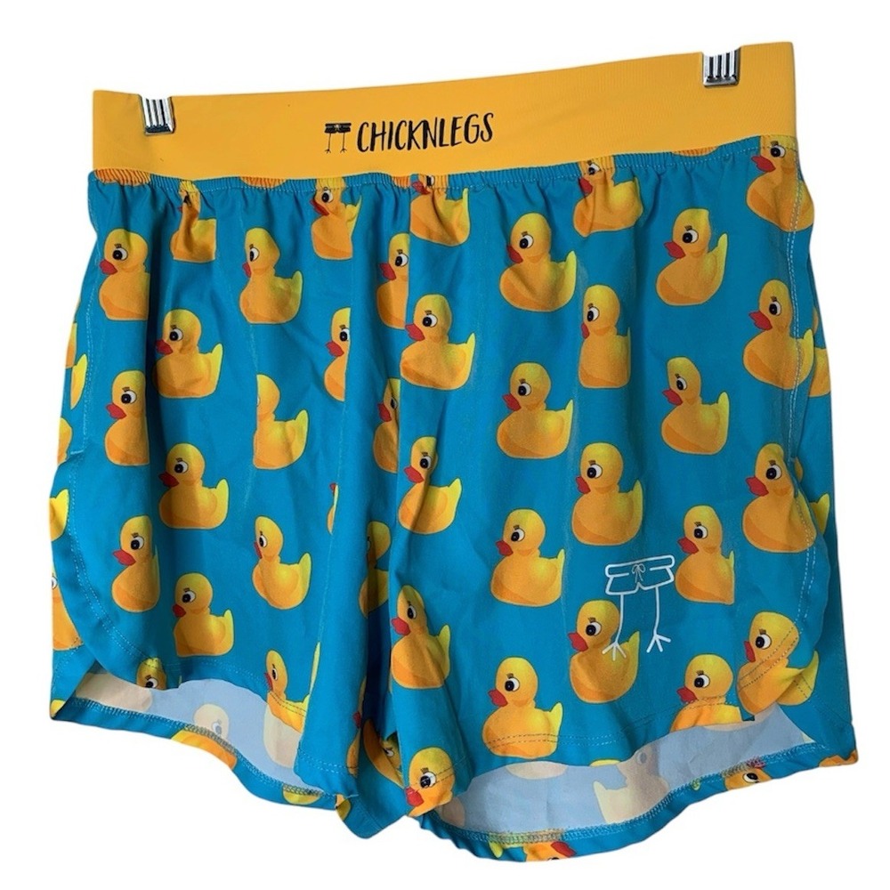 Rubber Ducky Chicknlegs Men's Split Leg Lined Running Shorts, Size M Athletic